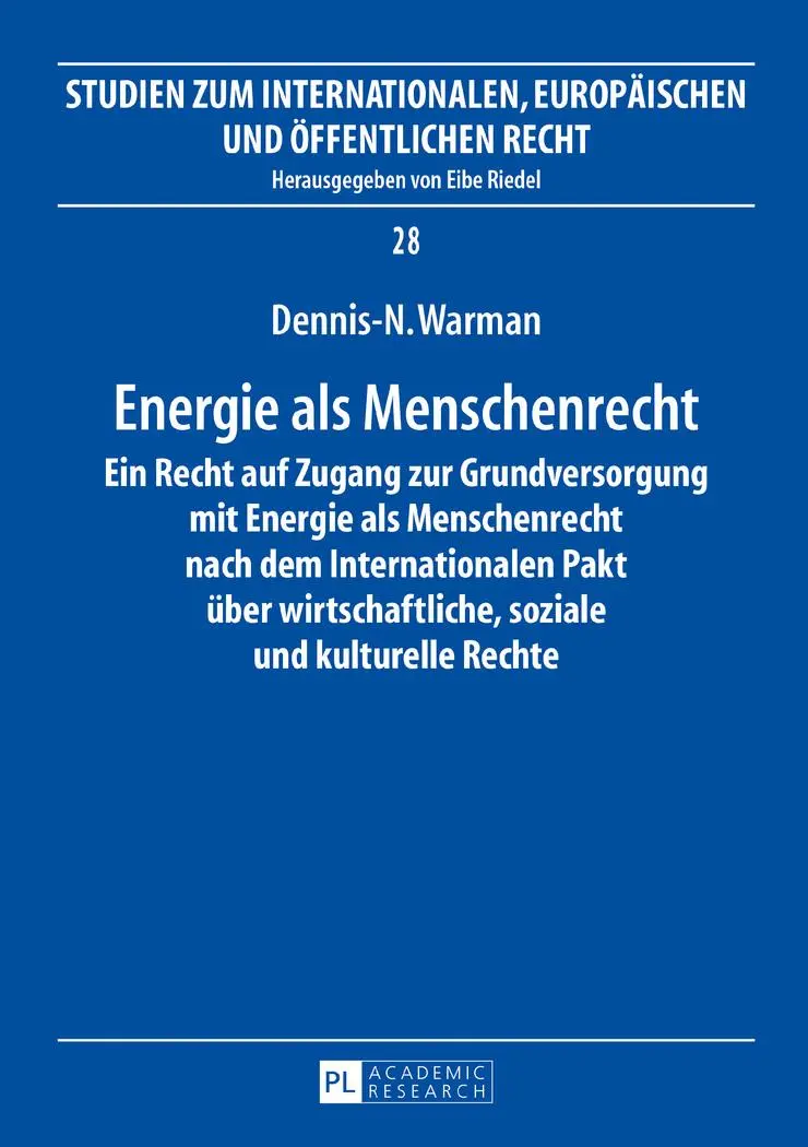 Cover: 9783631674406 | Energie als Menschenrecht | Dennis-N. Warman | Buch | Gebunden | 2017