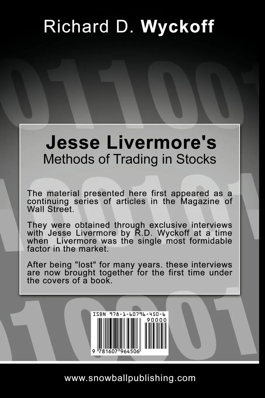 Rückseite: 9781607964506 | Jesse Livermore's Methods of Trading in Stocks | Wyckoff (u. a.)