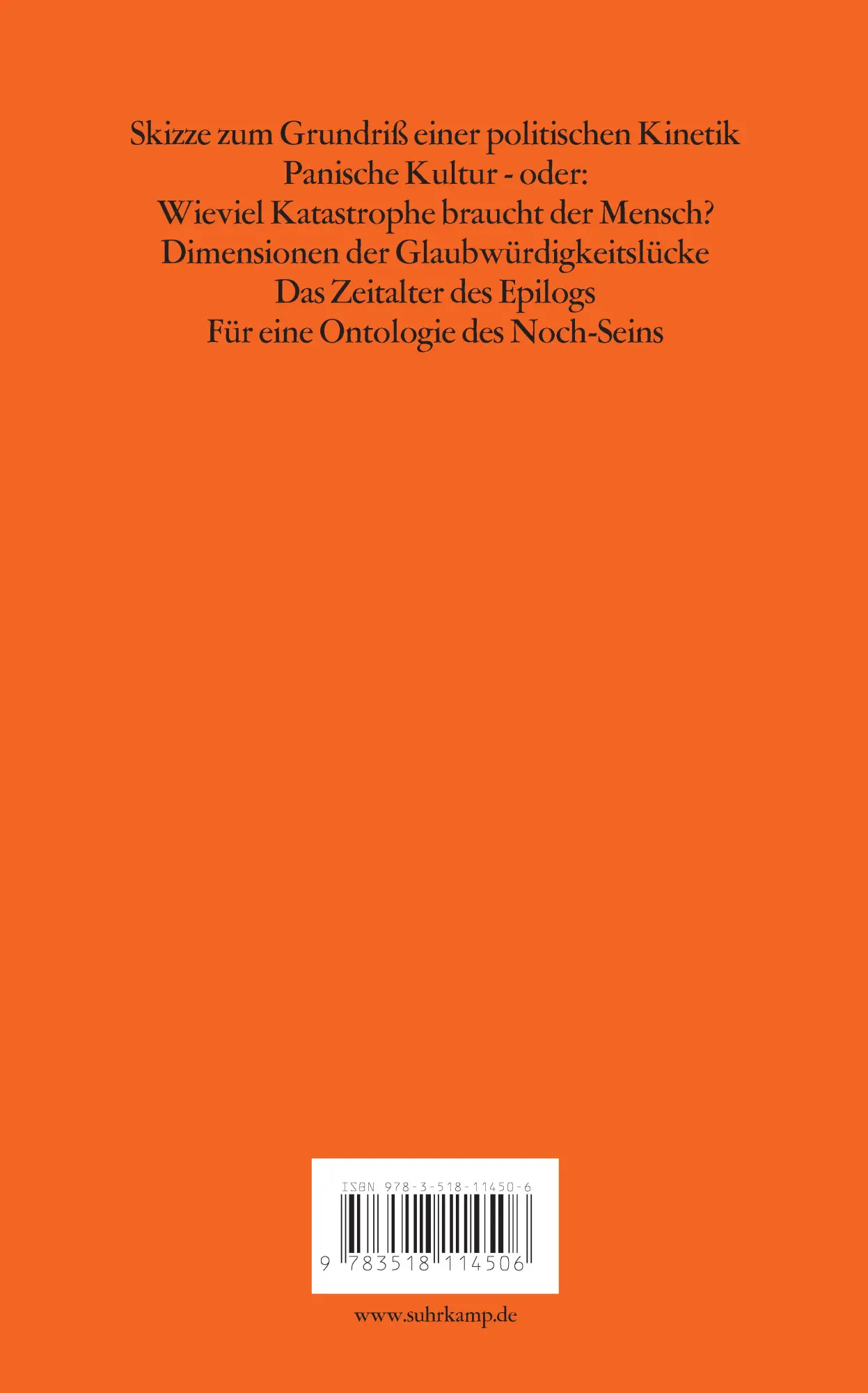 Rückseite: 9783518114506 | Eurotaoismus | Zur Kritik der politischen Kinetik | Peter Sloterdijk