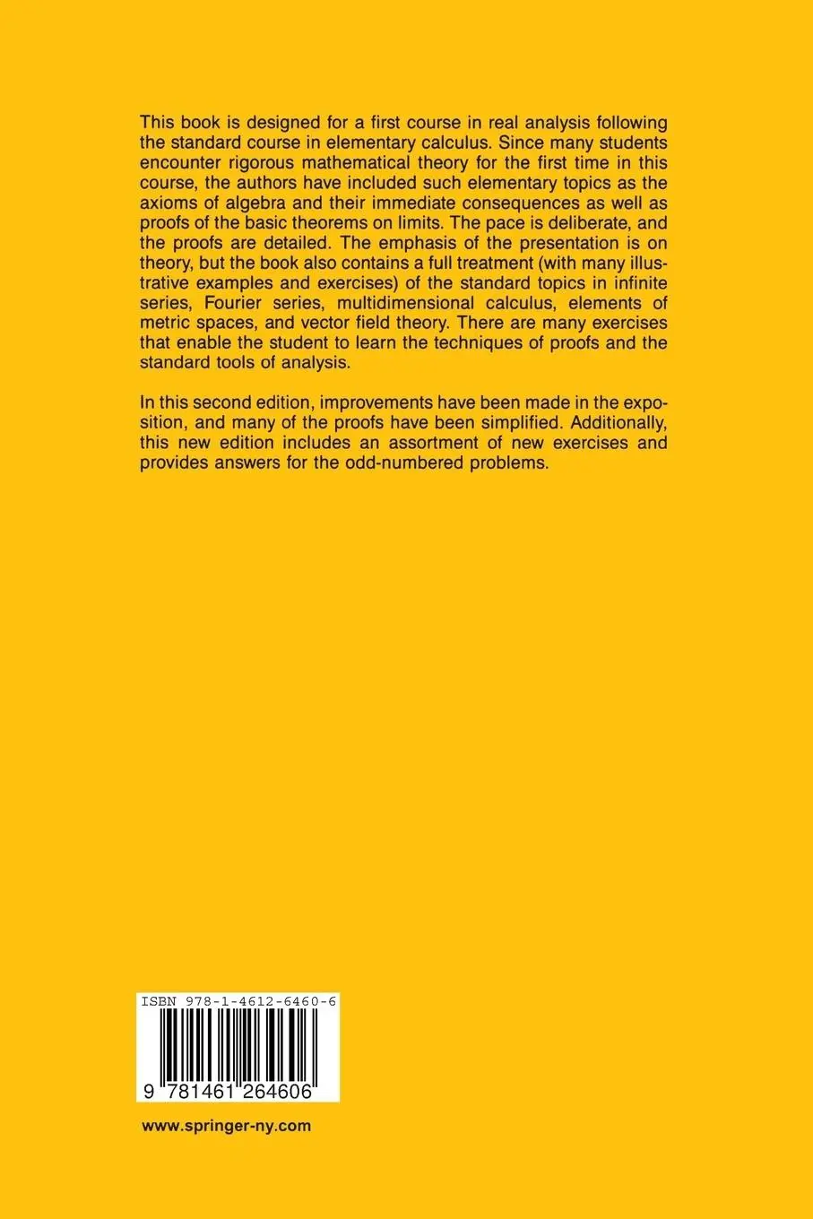 Rückseite: 9781461264606 | A First Course in Real Analysis | Charles B. Jr. Morrey (u. a.) | Buch