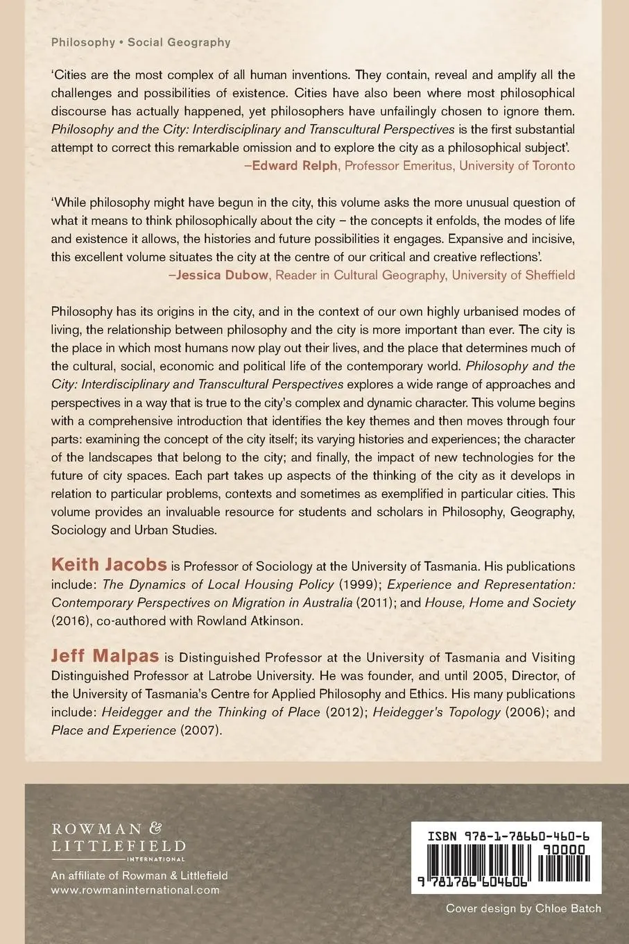 Rückseite: 9781786604606 | Philosophy and the City | Keith Jacobs (u. a.) | Taschenbuch | 2019