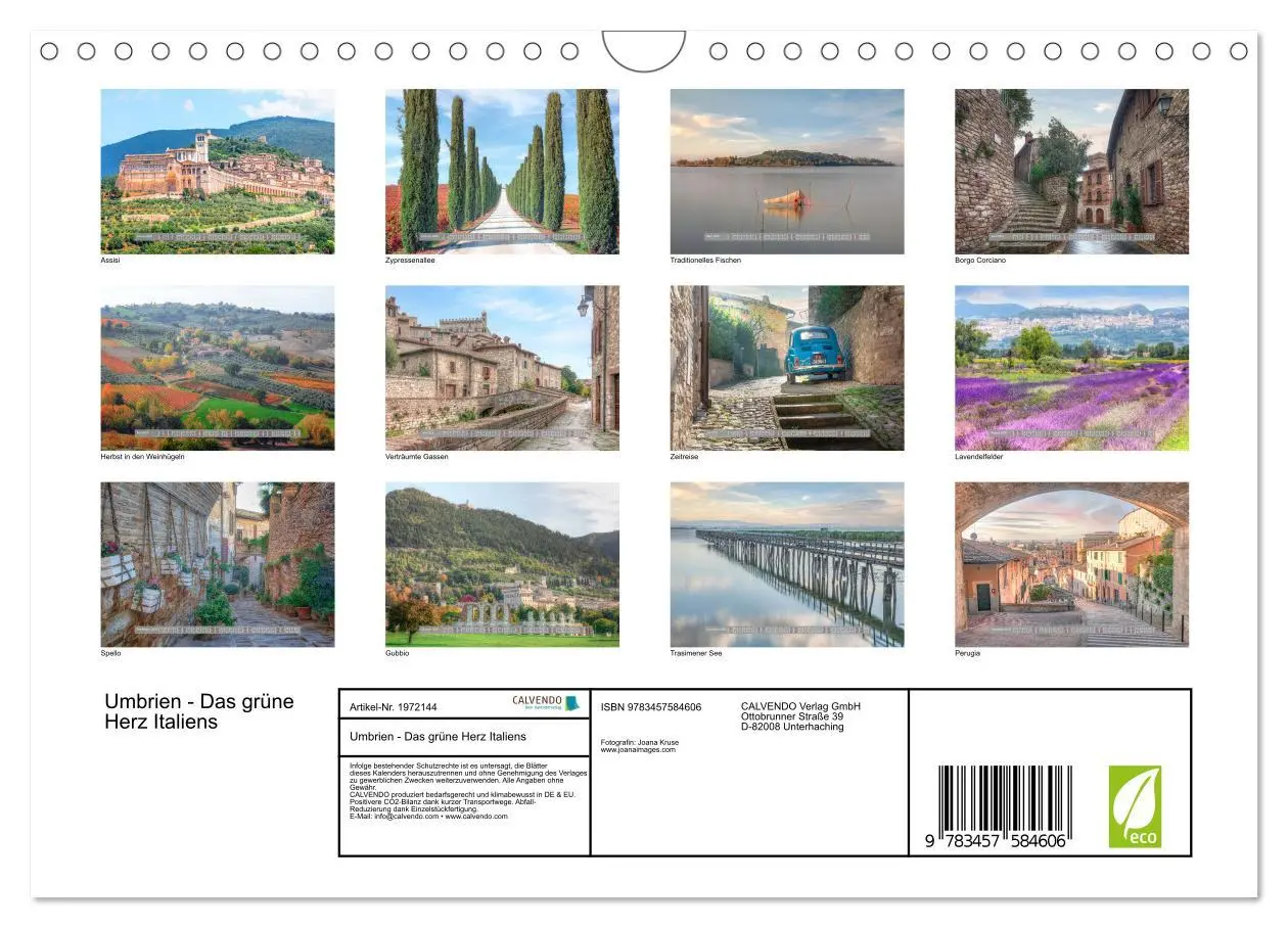 Bild: 9783457584606 | Umbrien - Das grüne Herz Italiens (Wandkalender 2026 DIN A4 quer),...