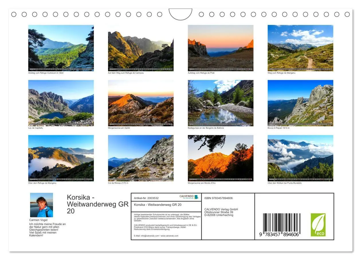 Bild: 9783457894606 | Korsika - Weitwanderweg GR 20 (Wandkalender 2026 DIN A4 quer),...