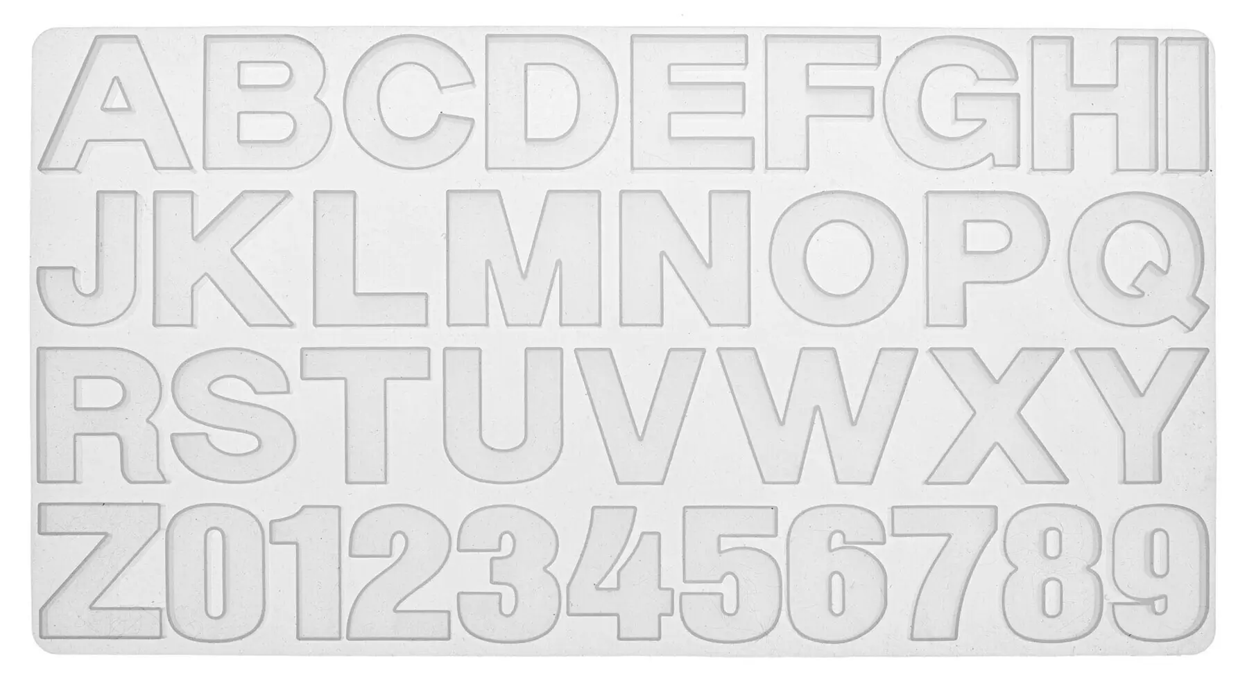 Silikon-Form 36x19cm Buchstaben+Zahlen 36tlg
