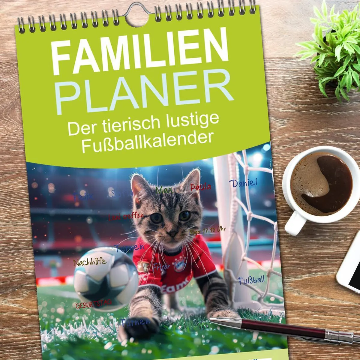 Bild: 9783457194706 | Familienplaner 2025 - Der tierisch lustige Fußballkalender mit 5...