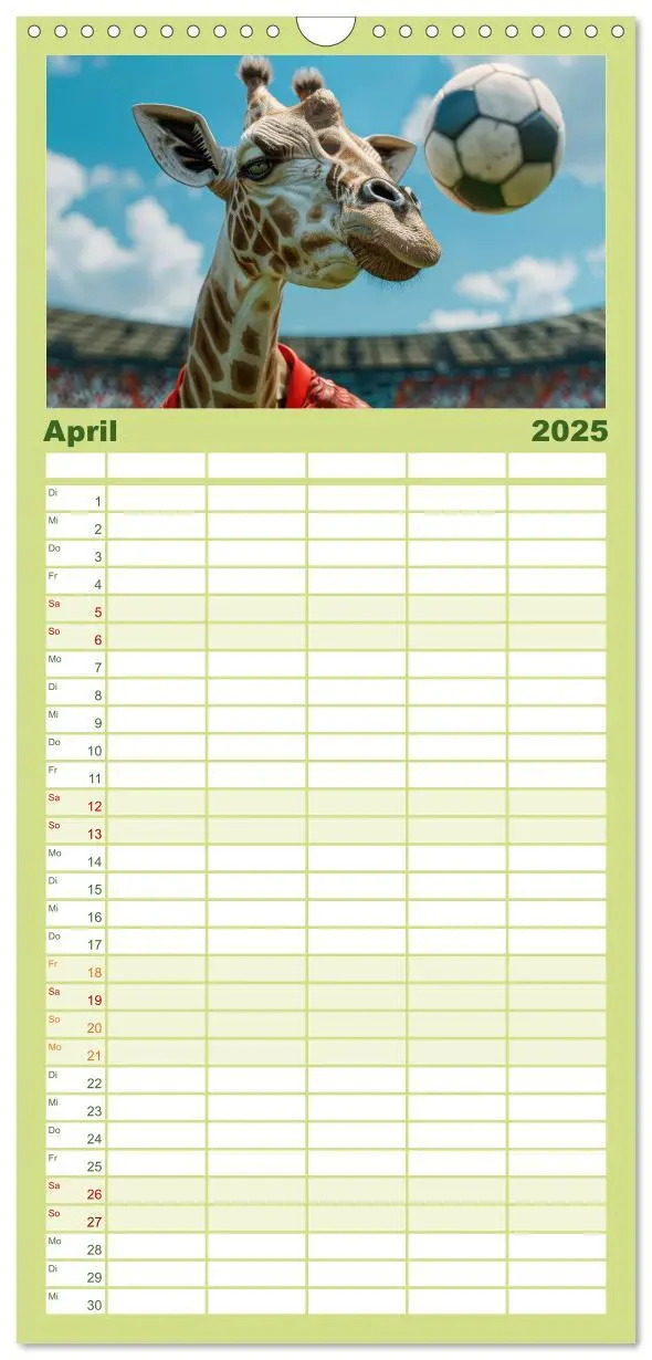 Bild: 9783457194706 | Familienplaner 2025 - Der tierisch lustige Fußballkalender mit 5...