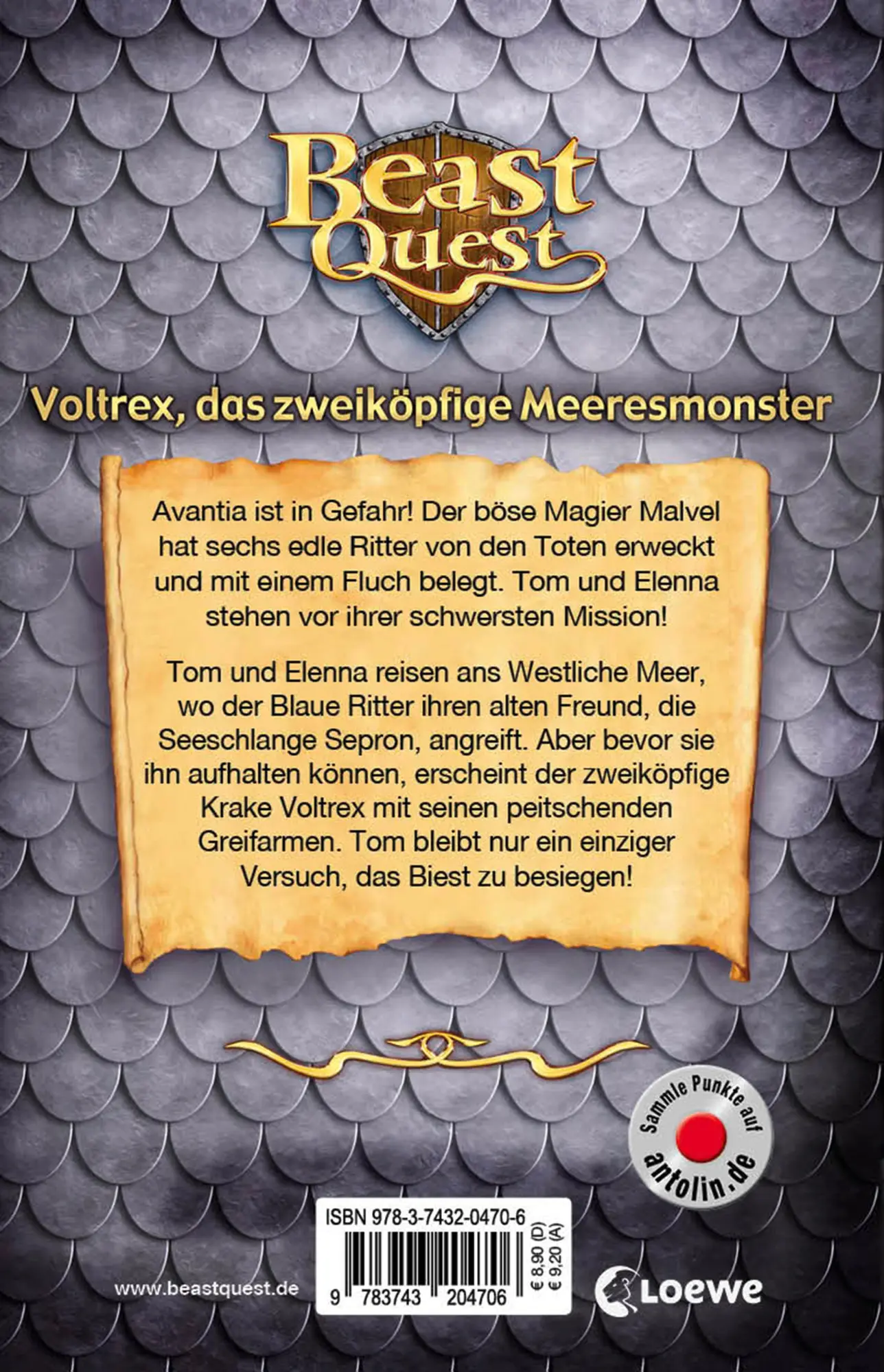 Rückseite: 9783743204706 | Beast Quest (Band 58) - Voltrex, das zweiköpfige Meeresmonster | Blade