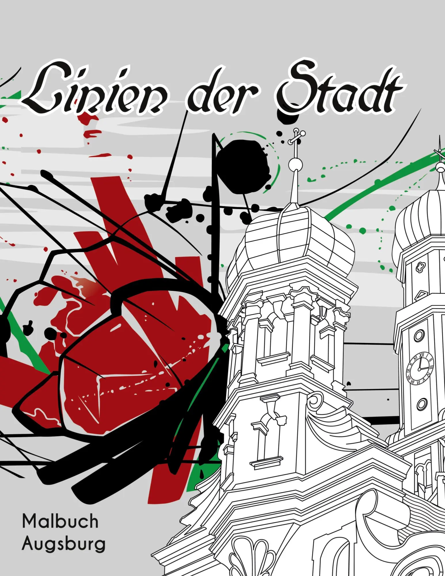 Cover: 9783819224706 | Linien der Stadt | Malbuch Augsburg | Sebastian Wegele | Taschenbuch