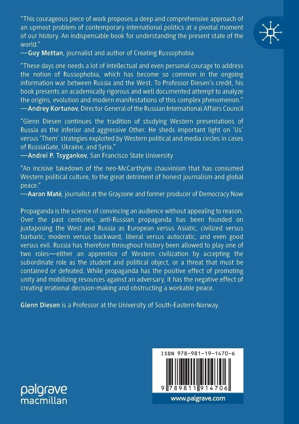Rückseite: 9789811914706 | Russophobia | Propaganda in International Politics | Glenn Diesen