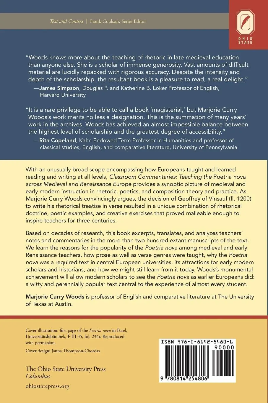 Rückseite: 9780814254806 | Classroom Commentaries | Marjorie Curry Woods | Taschenbuch | Englisch