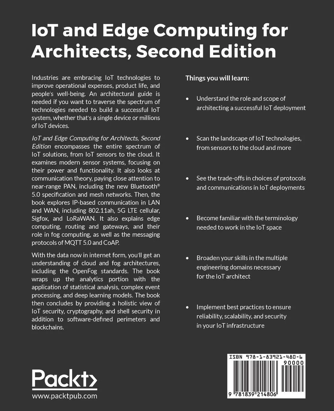 Rückseite: 9781839214806 | IoT and Edge Computing for Architects - Second Edition | Perry Lea