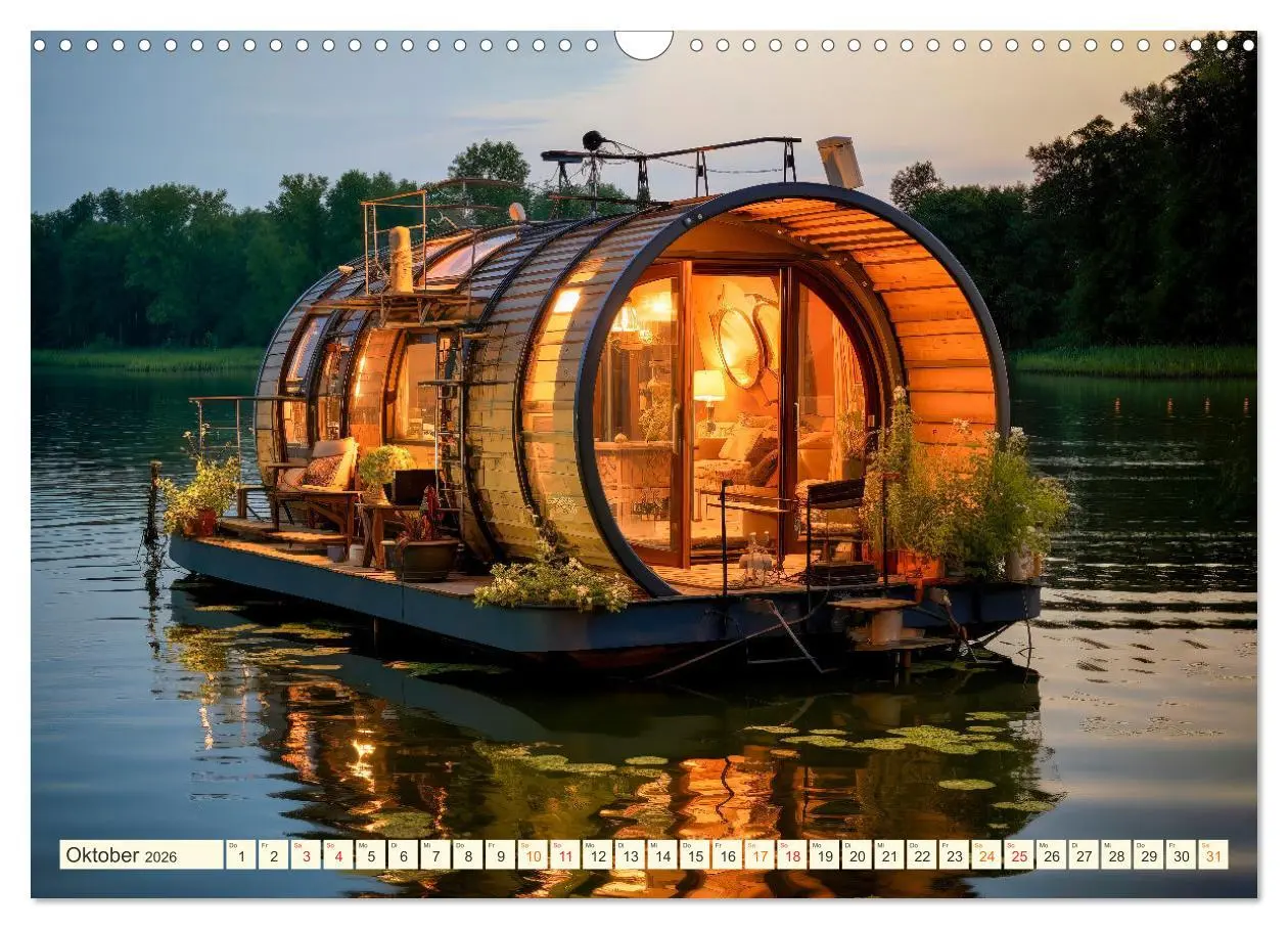Bild: 9783457494806 | Hausboote Wohn Fantasien (Wandkalender 2026 DIN A3 quer), CALVENDO...