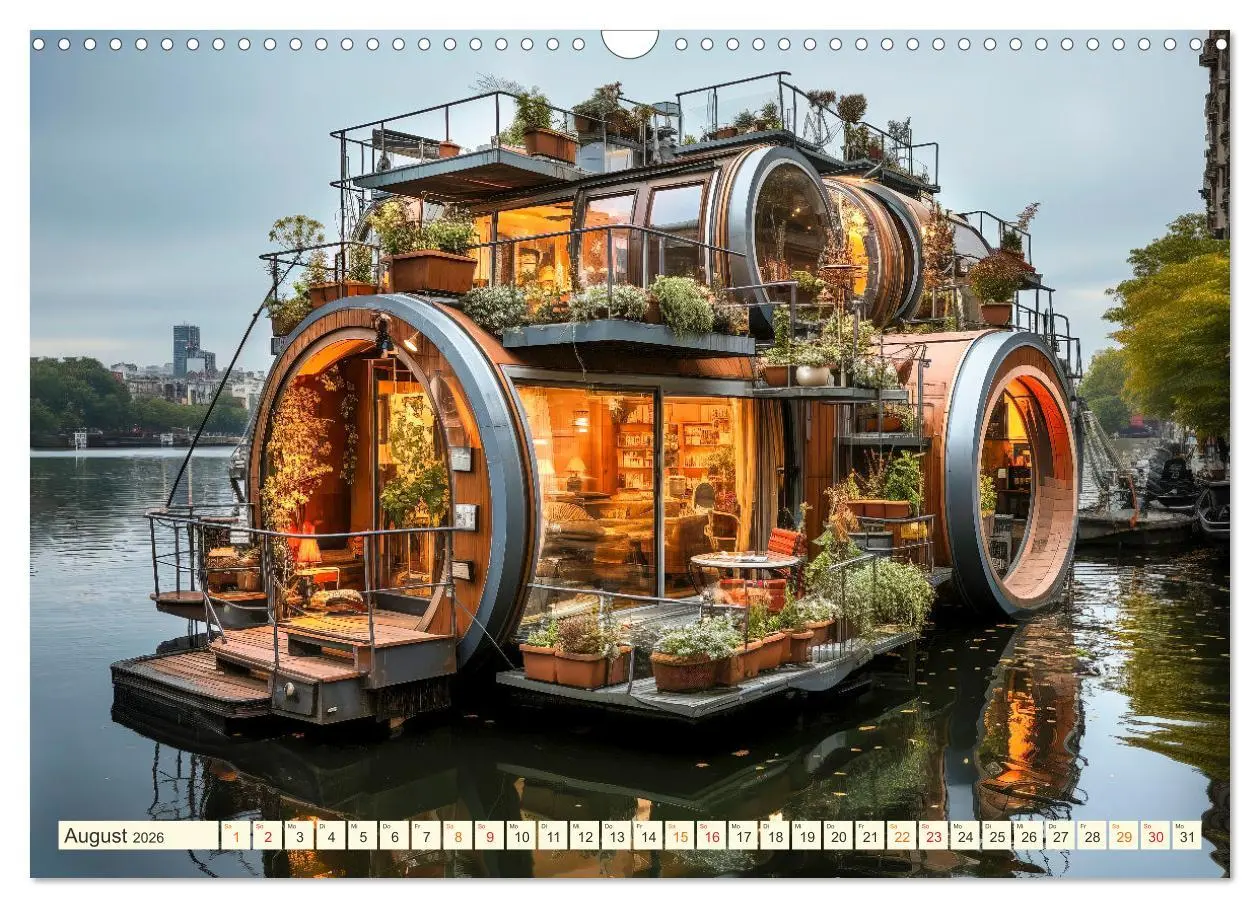 Bild: 9783457494806 | Hausboote Wohn Fantasien (Wandkalender 2026 DIN A3 quer), CALVENDO...