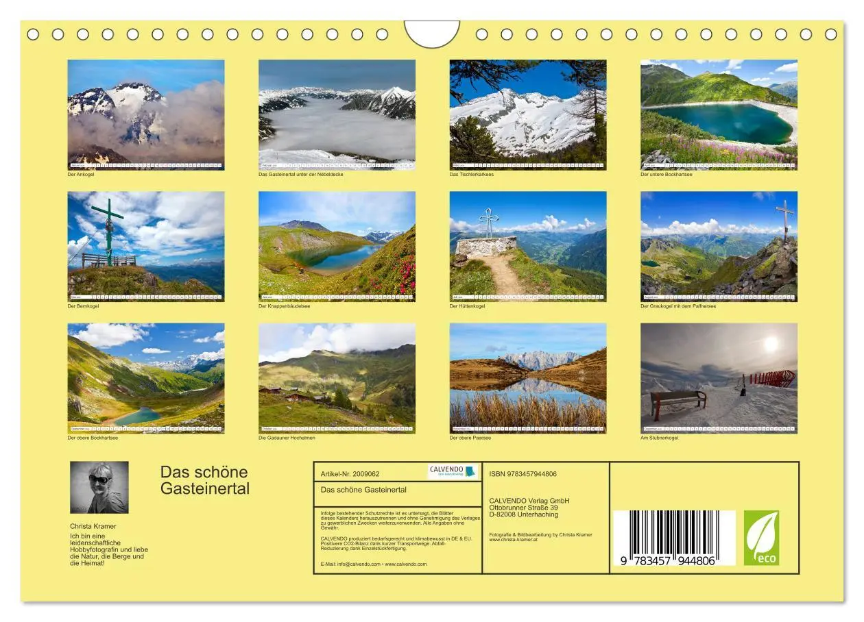 Bild: 9783457944806 | Das schöne Gasteinertal (Wandkalender 2026 DIN A4 quer), CALVENDO...
