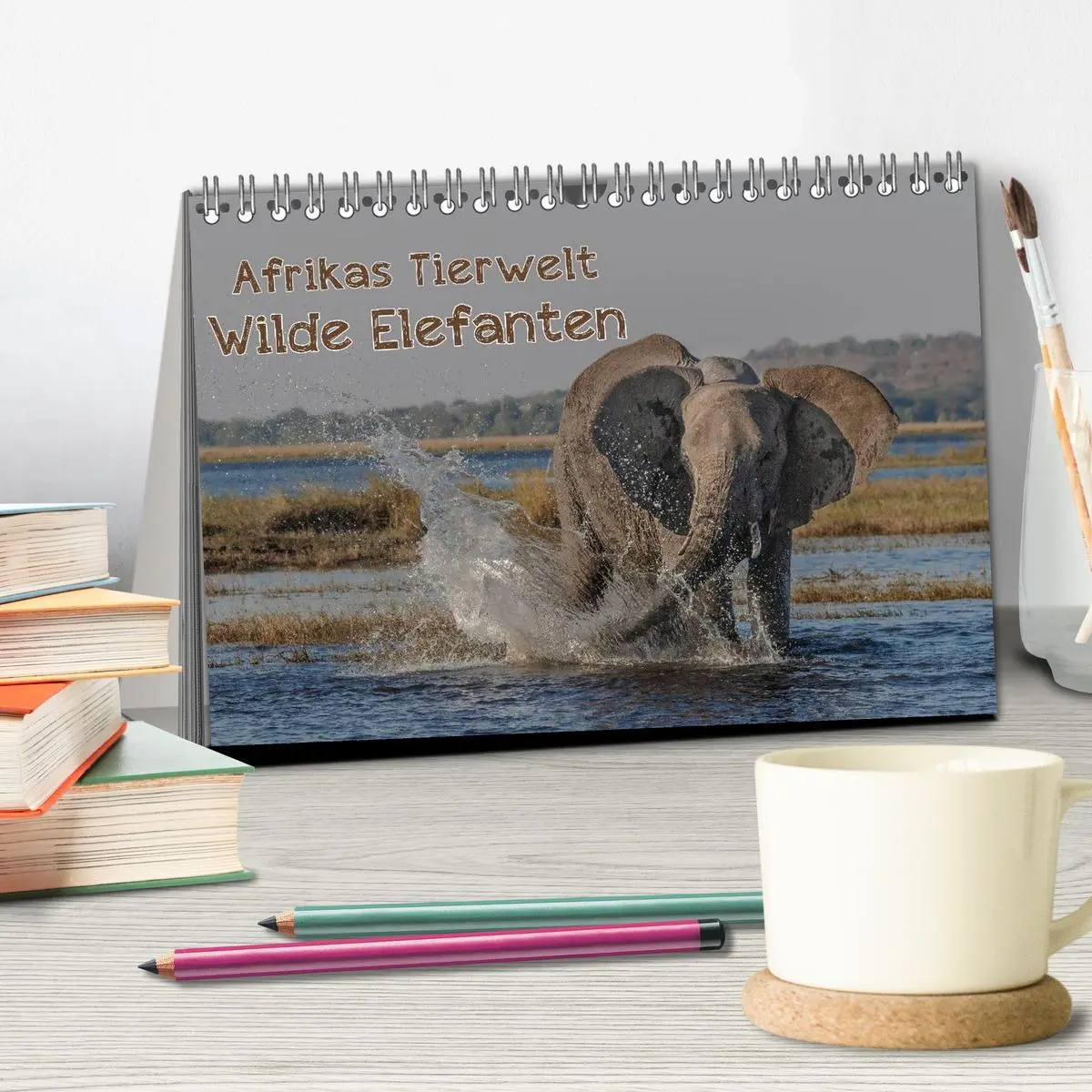 Bild: 9783516034806 | Afrikas Tierwelt - Wilde Elefanten (Tischkalender 2026 DIN A5...