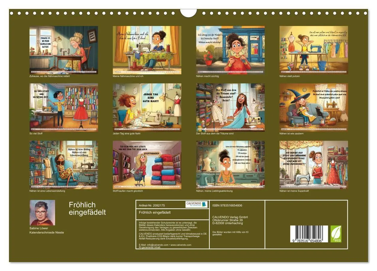 Bild: 9783516654806 | Fröhlich eingefädelt (Wandkalender 2026 DIN A3 quer), CALVENDO...