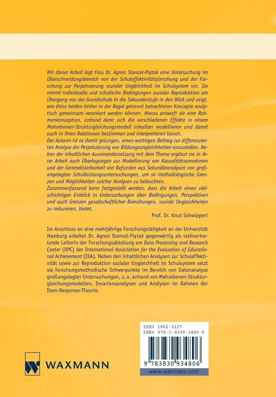 Rückseite: 9783830934806 | Effektivität des Schulsystems beim Abbau sozialer Ungleichheit | Buch