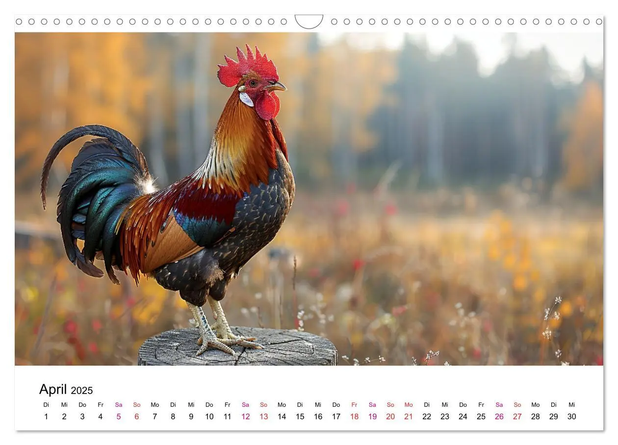 Bild: 9783457174906 | Hühner Federvieh (Wandkalender 2025 DIN A3 quer), CALVENDO...