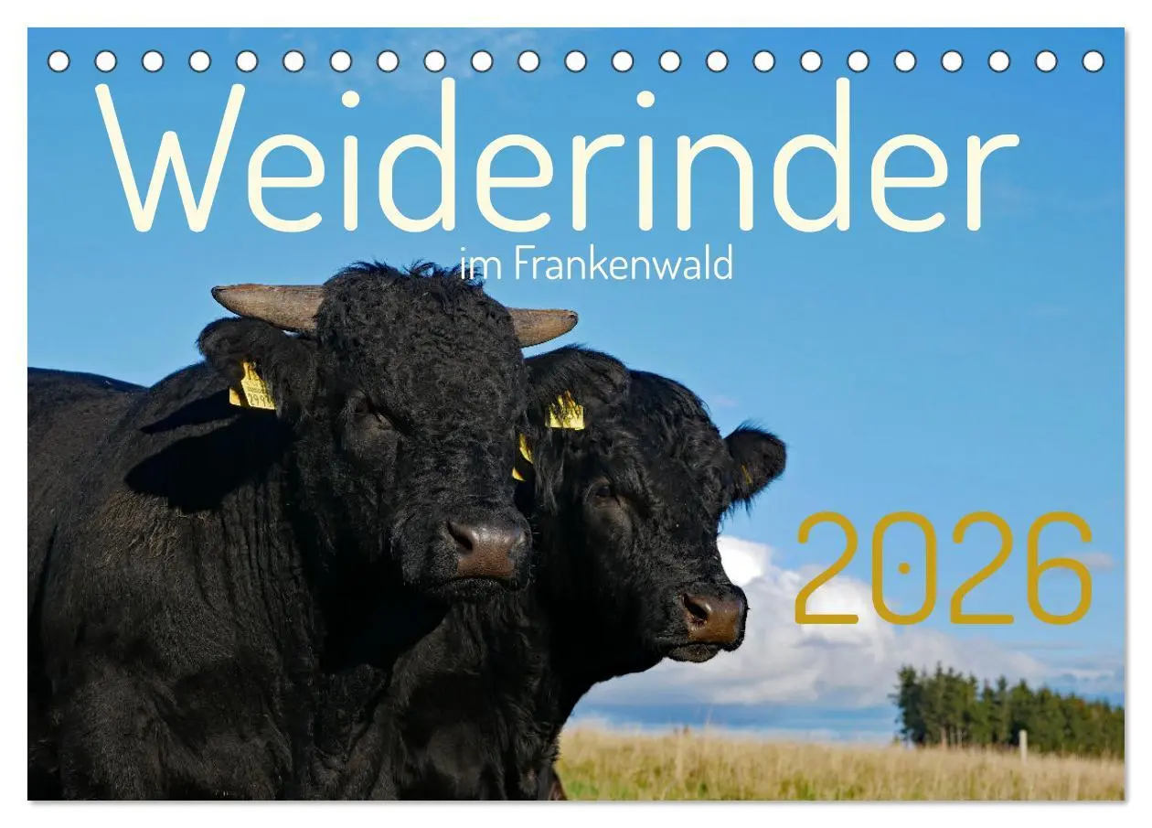 Cover: 9783457554906 | Weiderinder im Frankenwald (Tischkalender 2026 DIN A5 quer),...