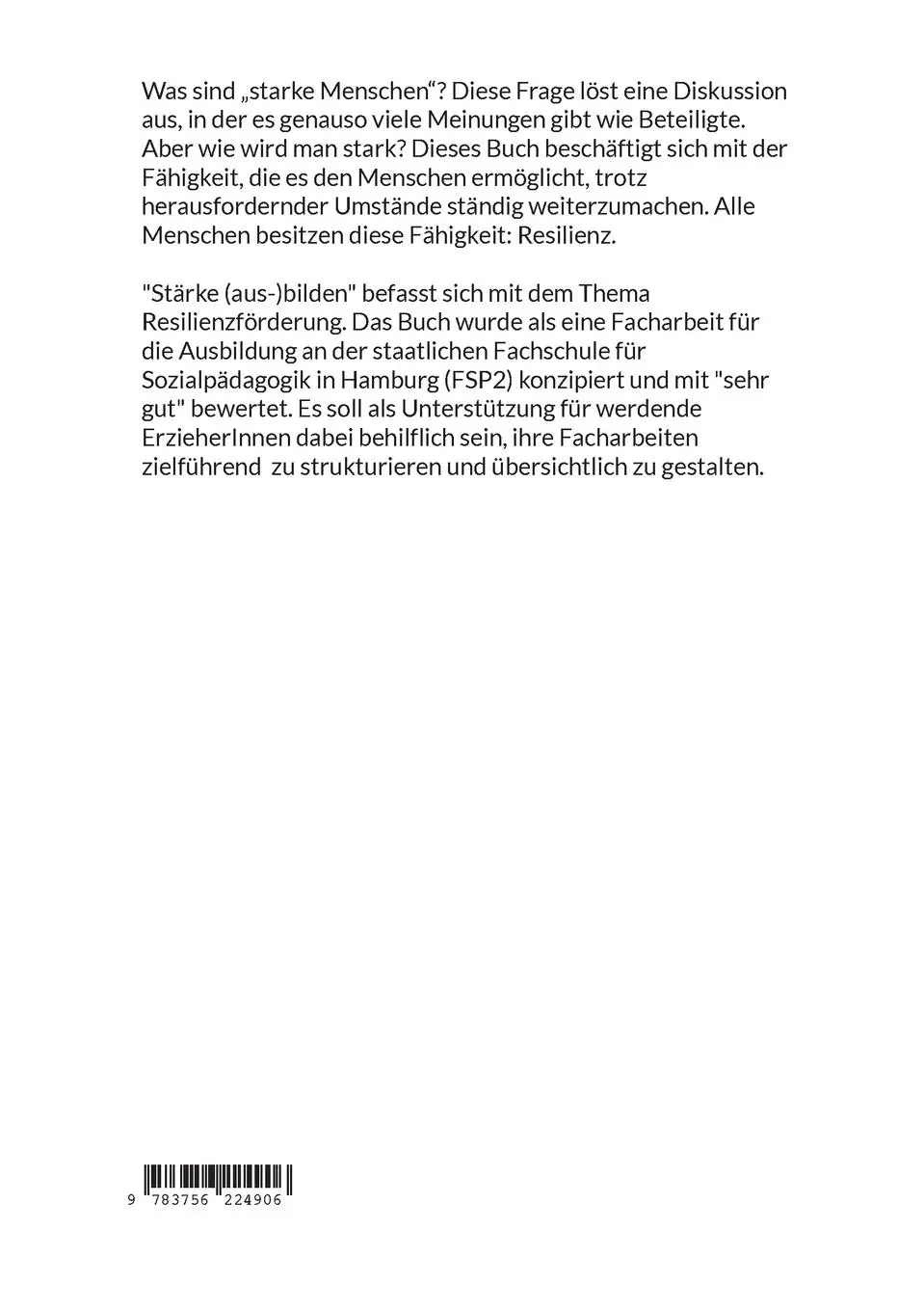 Rückseite: 9783756224906 | "Stärke (aus-)bilden" | Emotionale Stabilität als Teil der Resilienz