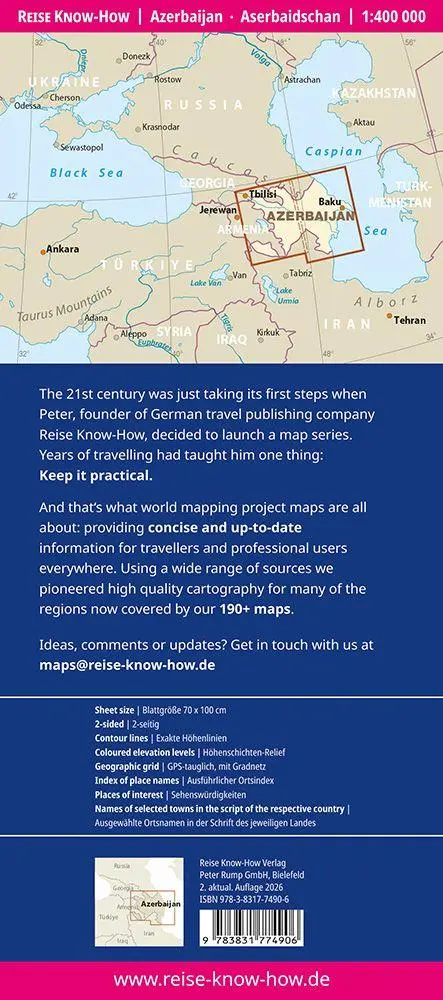 Bild: 9783831774906 | Reise Know-How Landkarte Aserbaidschan Azerbaijan (1:400.000) | 2 S.