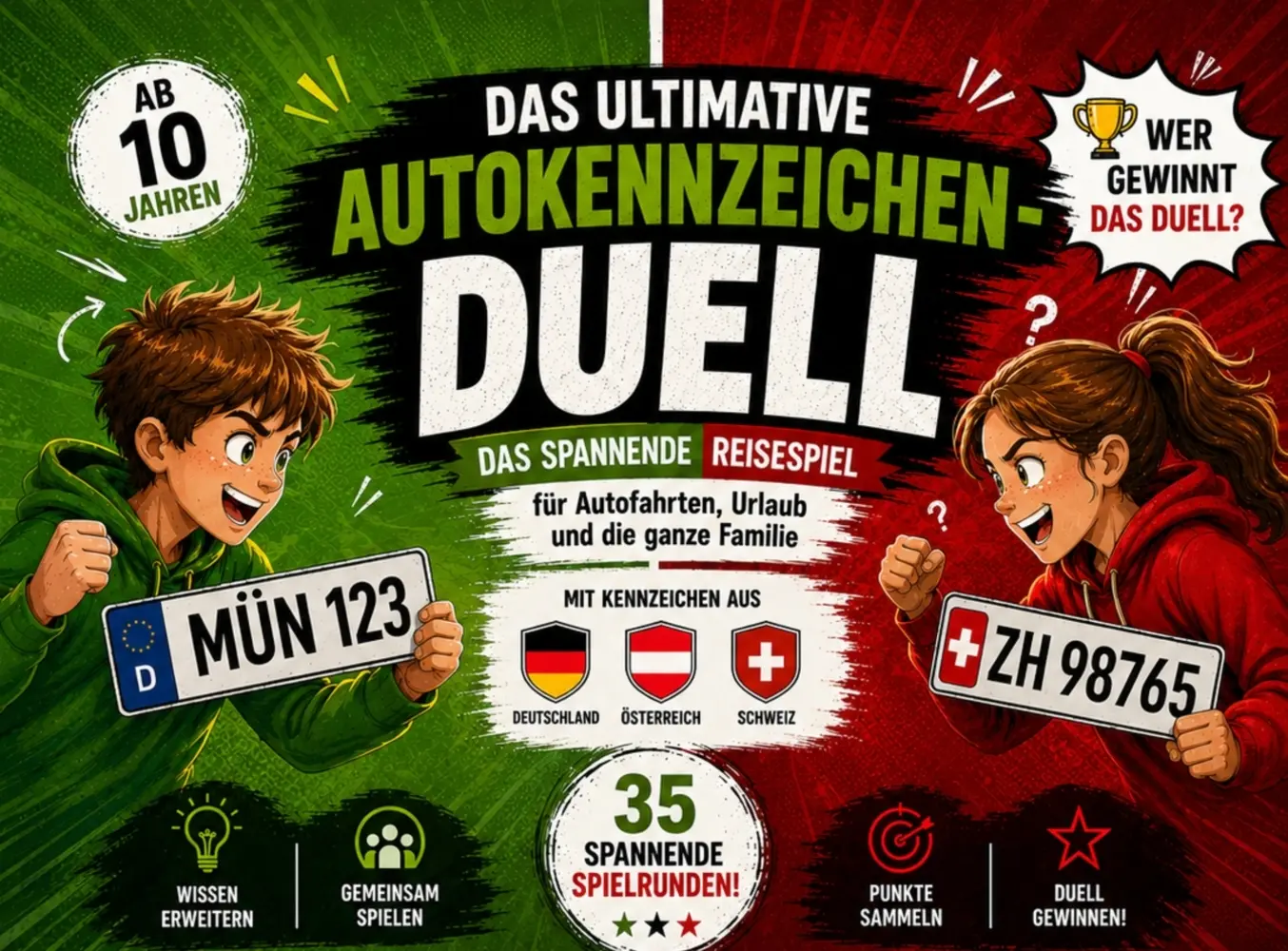 Cover: 9783910734906 | Das ultimative Autokennzeichen-Duell für Kinder ab 10 Jahren | Wünsche