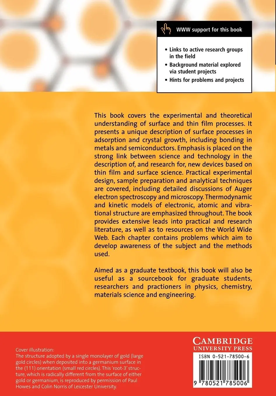 Rückseite: 9780521785006 | Introduction to Surface and Thin Film Processes | John Venables | Buch