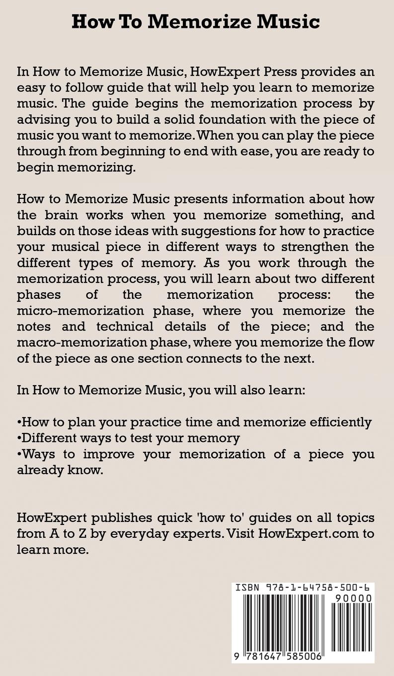 Rückseite: 9781647585006 | How To Memorize Music | Your Step By Step Guide To Memorizing Music