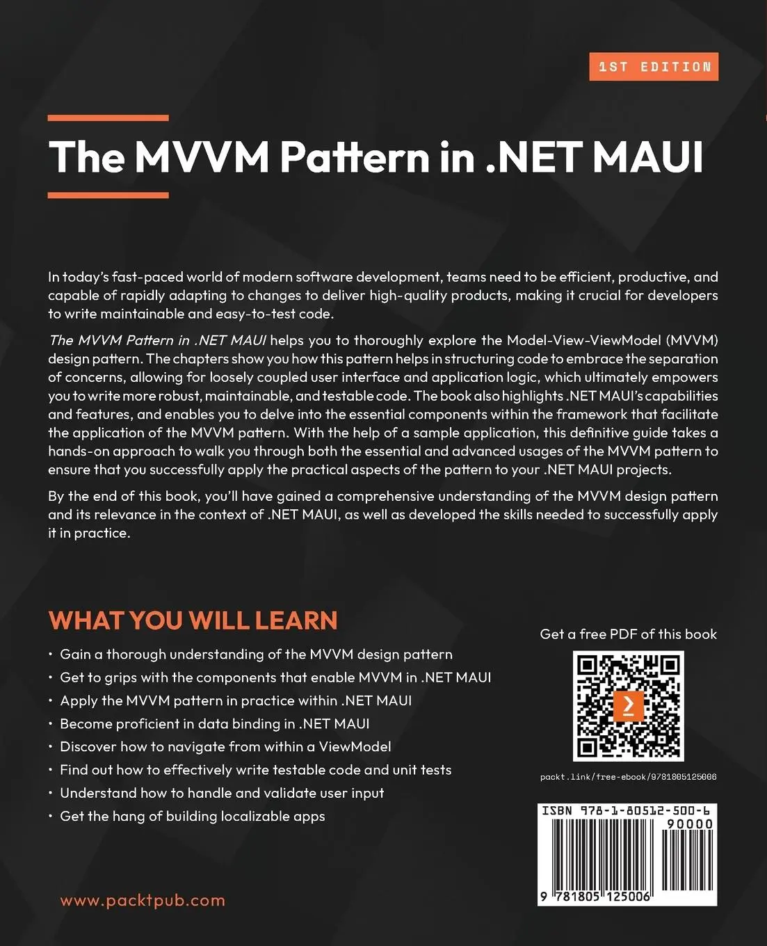 Rückseite: 9781805125006 | The MVVM Pattern in .NET MAUI | Pieter Nijs | Taschenbuch | Englisch