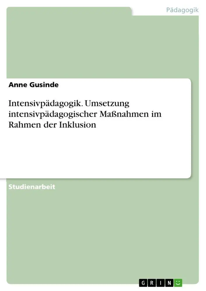 Cover: 9783346635006 | Intensivpädagogik. Umsetzung intensivpädagogischer Maßnahmen im...