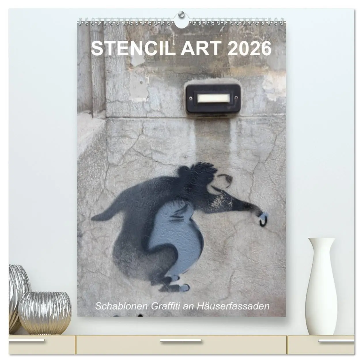 Cover: 9783516465006 | STENCIL ART 2026 - Schablonen Graffiti an Häuserfassaden / Planer...