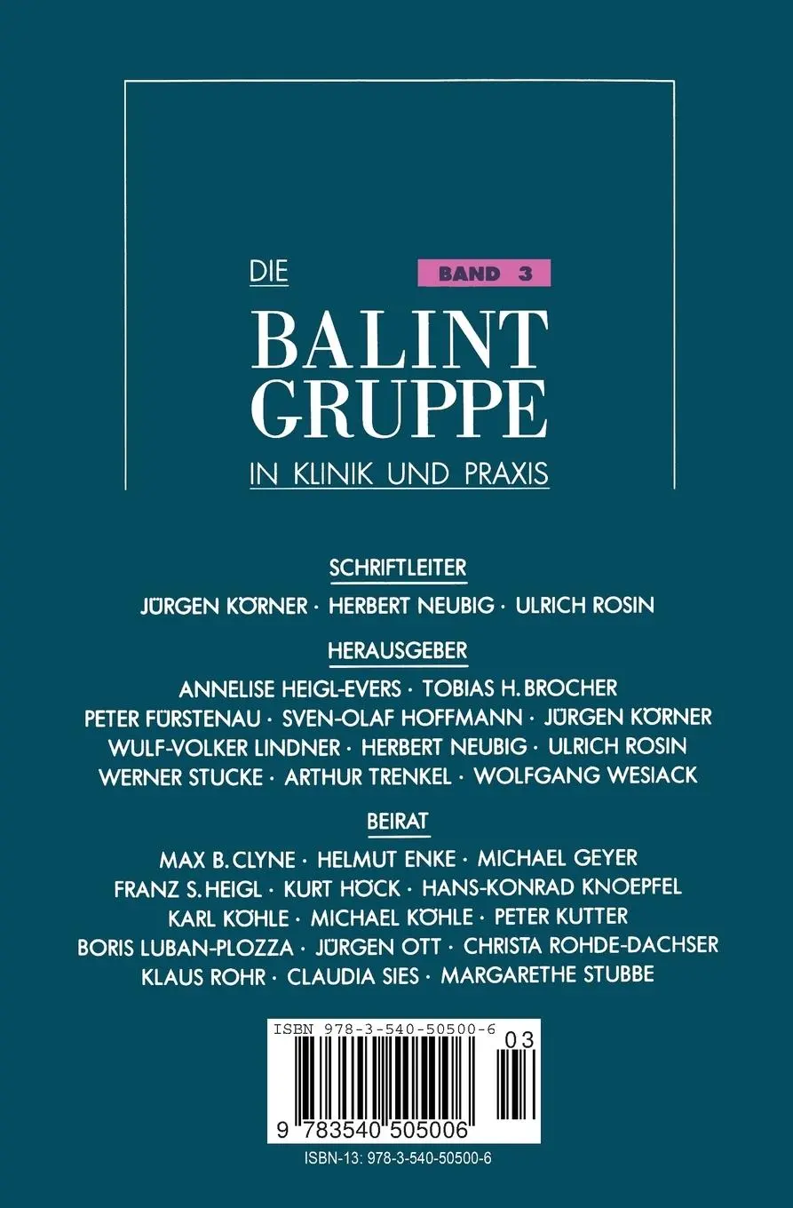 Rückseite: 9783540505006 | Balint-Gruppen | Konzeption - Forschung - Ergebnisse | Ulrich Rosin