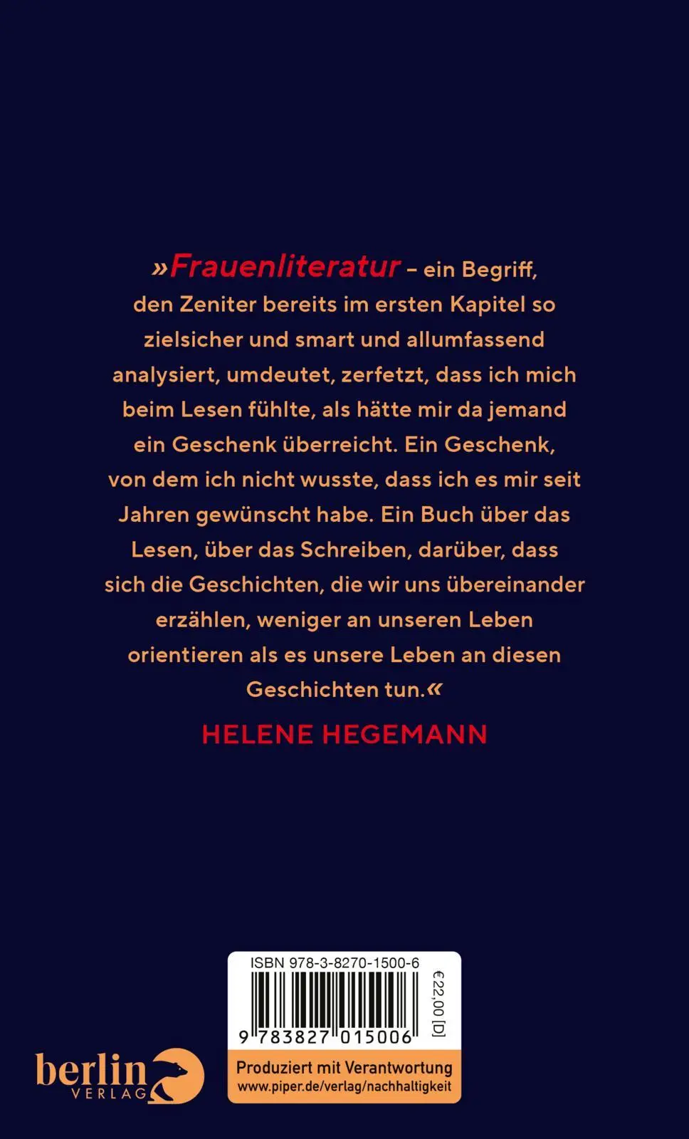 Rückseite: 9783827015006 | Eine ganze Hälfte der Welt | Alice Zeniter | Buch | 256 S. | Deutsch