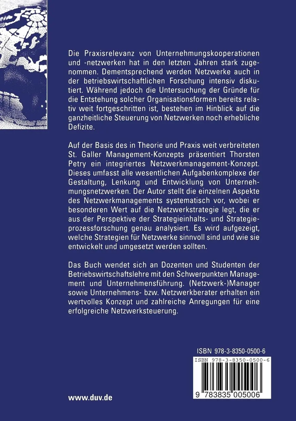 Rückseite: 9783835005006 | Netzwerkstrategie | Thorsten Petry | Taschenbuch | xxi | Deutsch