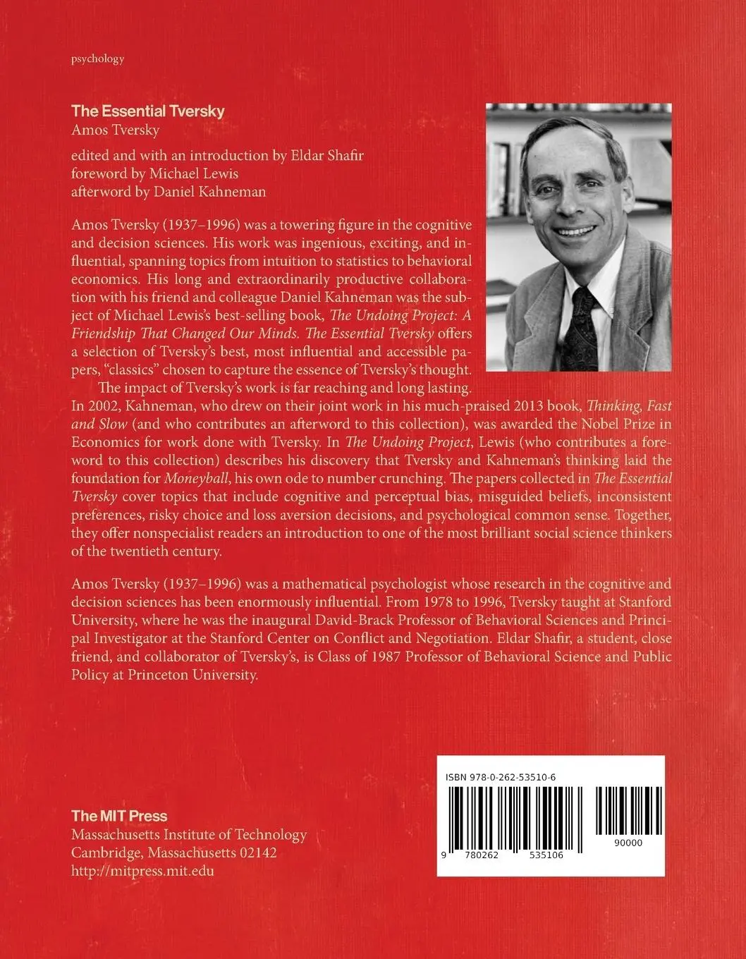 Rückseite: 9780262535106 | The Essential Tversky | Amos Tversky | Taschenbuch | Englisch | 2018