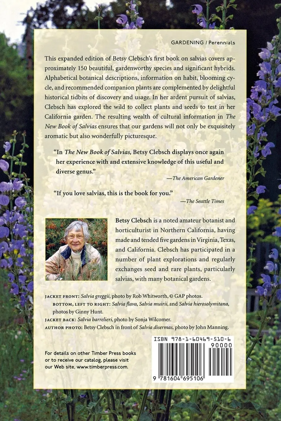 Rückseite: 9781604695106 | The New Book of Salvias | Sages for Every Garden | Betsy Clebsch