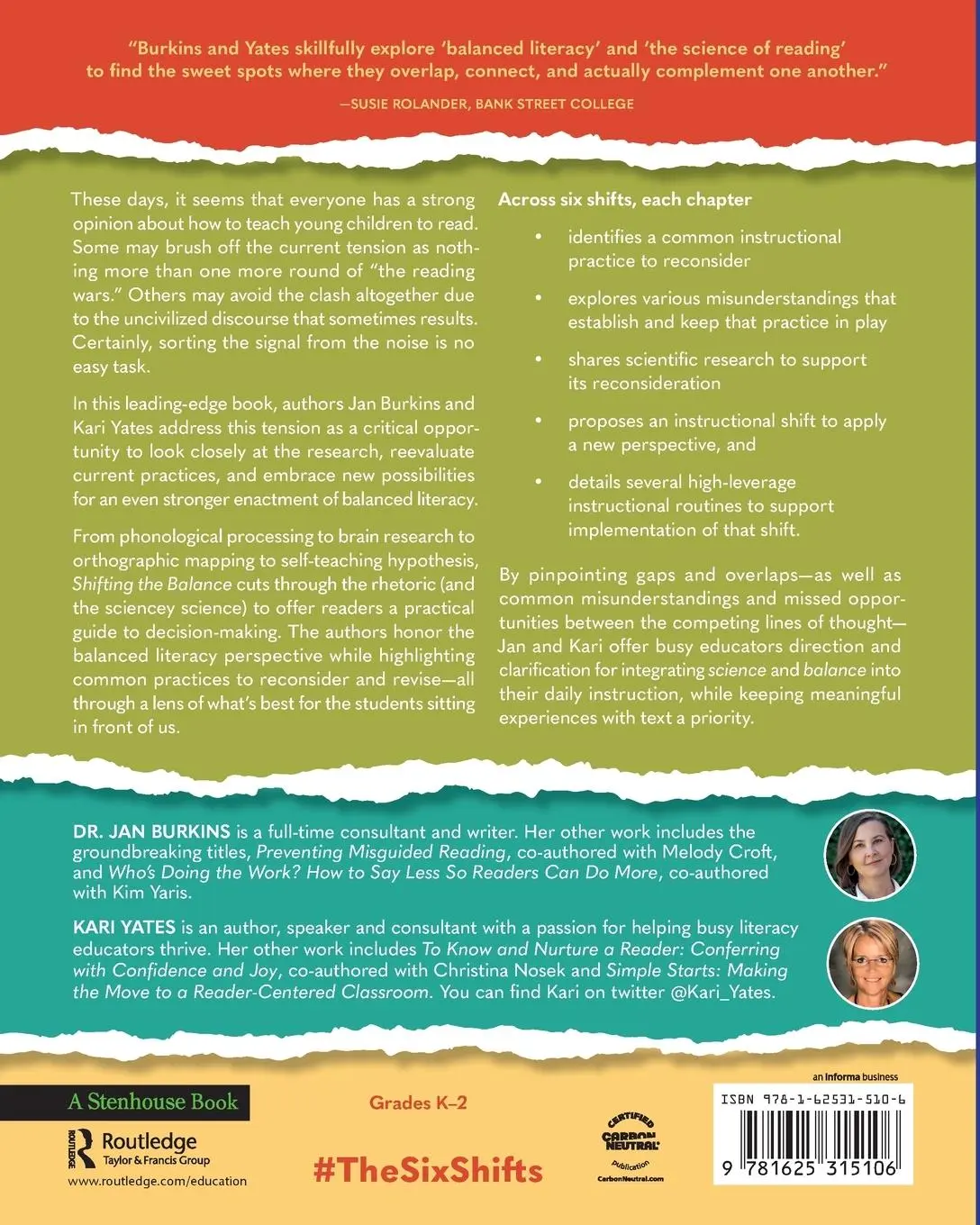 Rückseite: 9781625315106 | Shifting the Balance, Grades K-2 | Jan Burkins (u. a.) | Taschenbuch