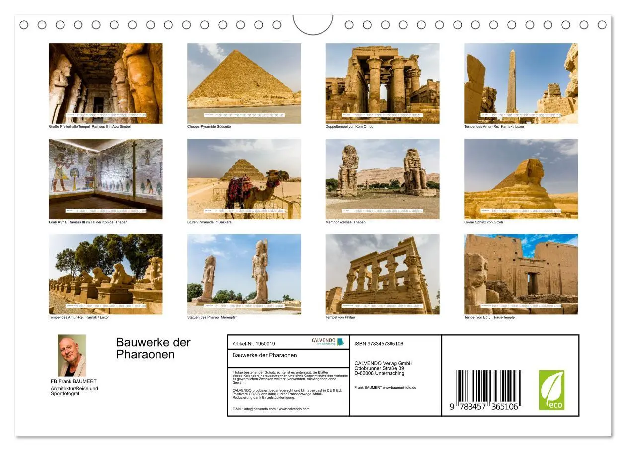 Bild: 9783457365106 | Bauwerke der Pharaonen (Wandkalender 2026 DIN A4 quer), CALVENDO...