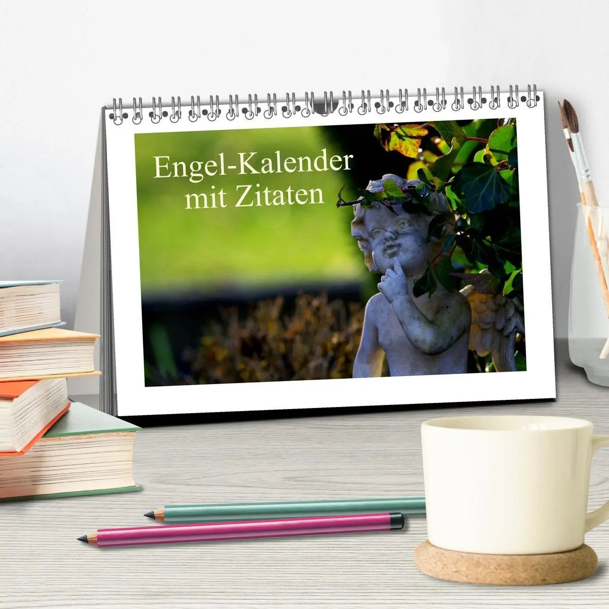 Bild: 9783516145106 | Engel-Kalender mit Zitaten (Tischkalender 2026 DIN A5 quer),...
