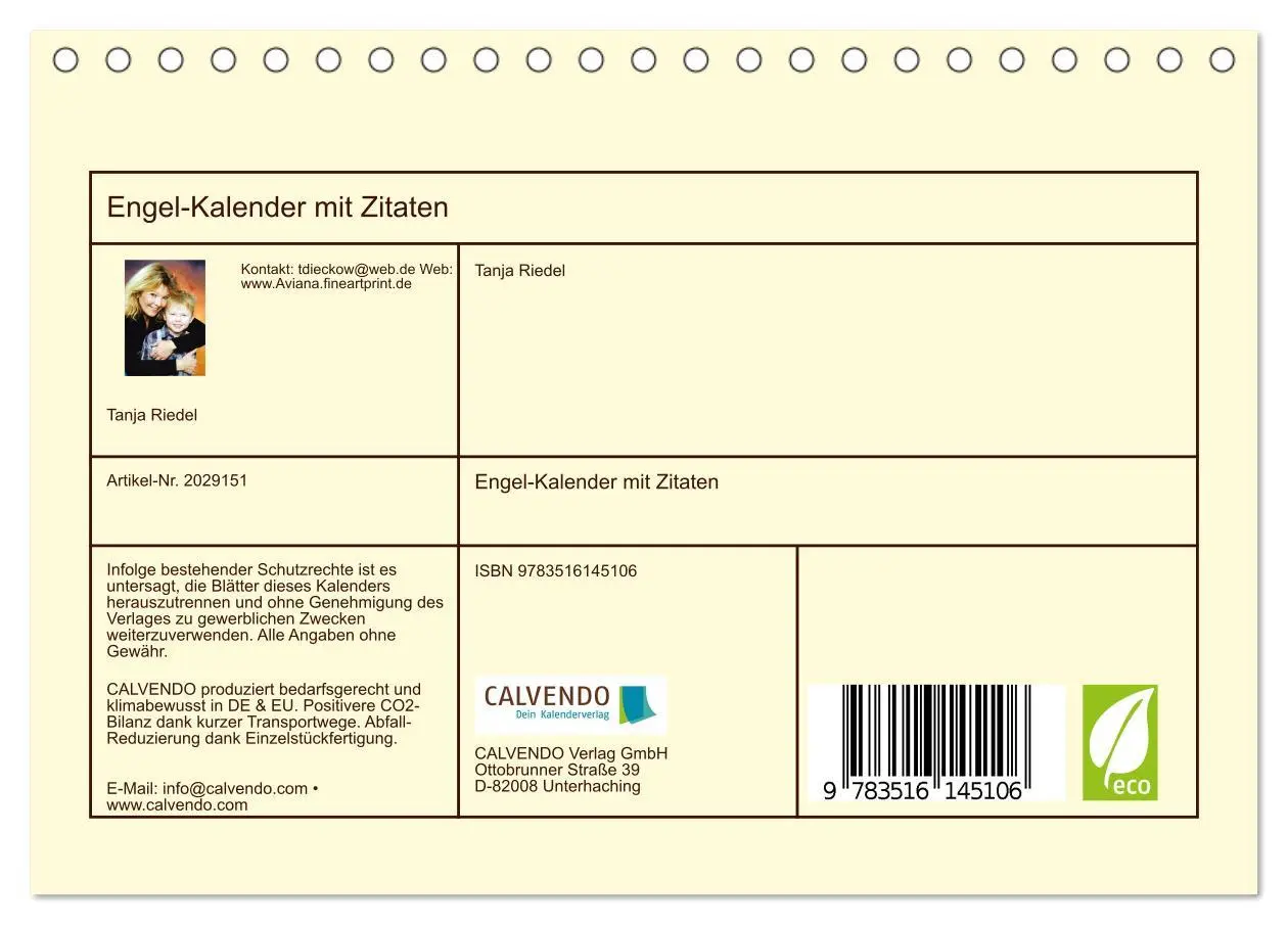 Bild: 9783516145106 | Engel-Kalender mit Zitaten (Tischkalender 2026 DIN A5 quer),...