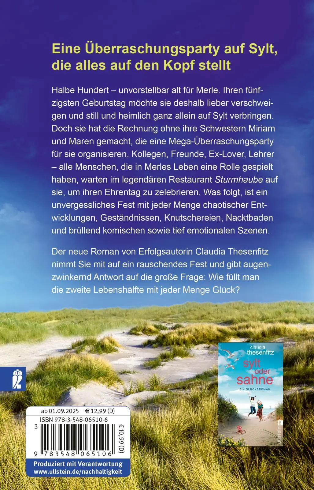 Rückseite: 9783548065106 | Schlaflos auf Sylt | Claudia Thesenfitz | Taschenbuch | 288 S. | 2022