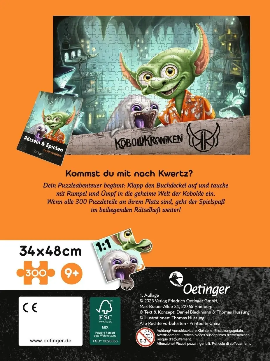 Rückseite: 4260512185206 | KoboldKroniken. Puzzle im Buch. 300 Teile | Puzzle im Buch | Bleckmann
