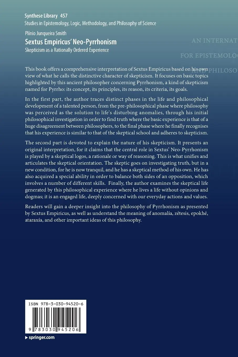 Rückseite: 9783030945206 | Sextus Empiricus' Neo-Pyrrhonism | Plínio Junqueira Smith | Buch | xvi