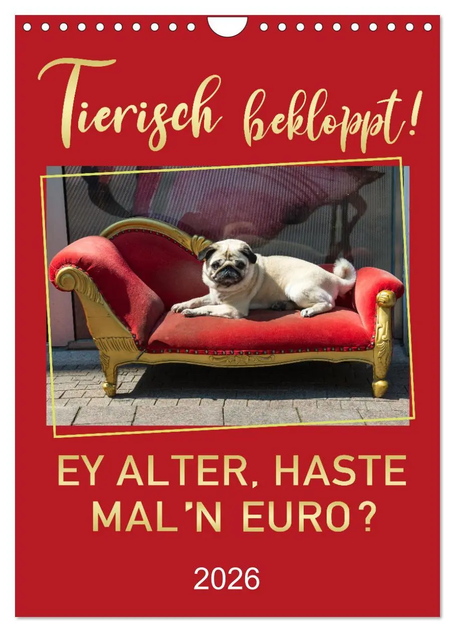 Cover: 9783516375206 | Tierisch bekloppt! (Wandkalender 2026 DIN A4 hoch), CALVENDO...