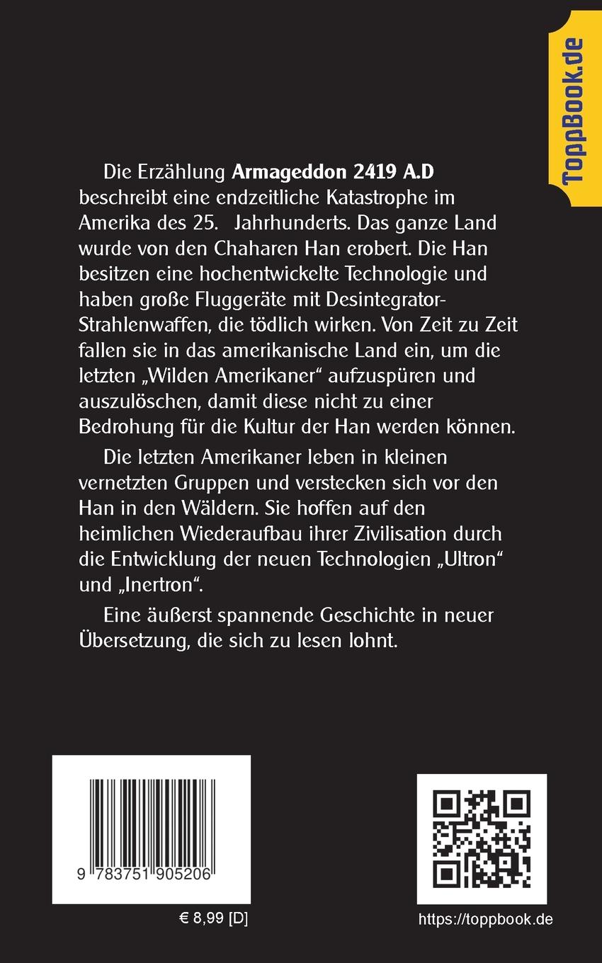 Rückseite: 9783751905206 | Armageddon 2419 AD | Deutschsprachige Ausgabe | Phillip Frances Nowlan