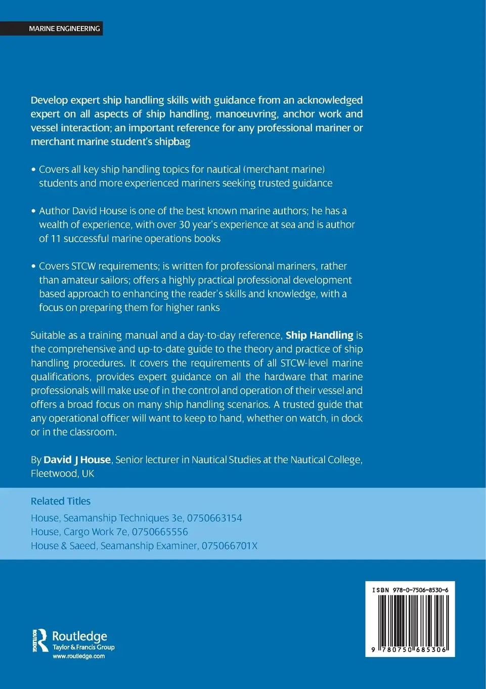 Rückseite: 9780750685306 | Ship Handling | David House | Taschenbuch | Einband - flex.(Paperback)