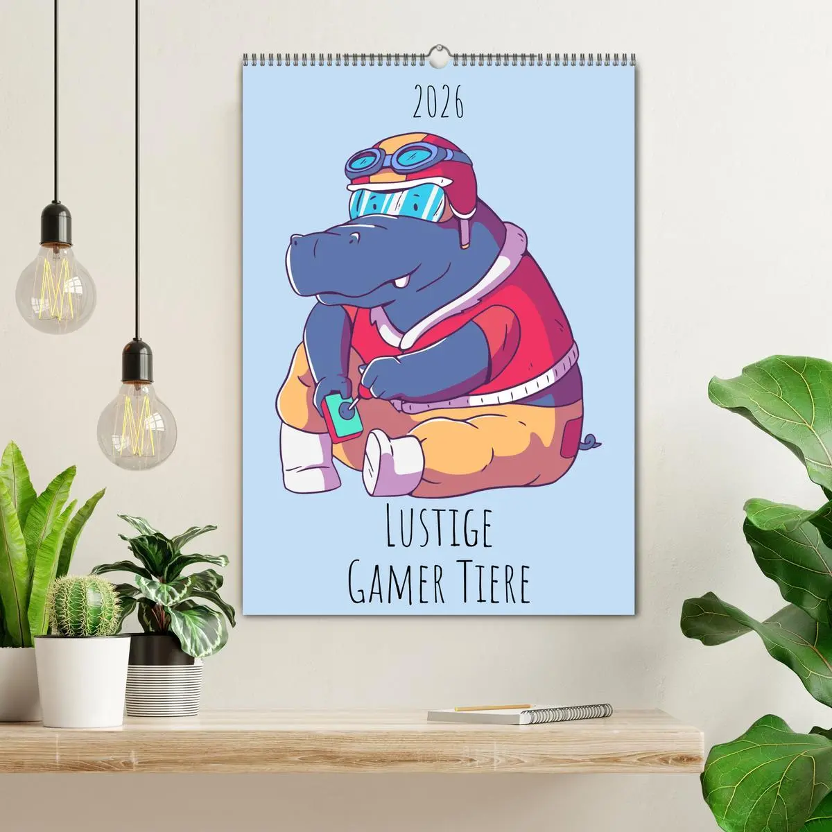 Bild: 9783516295306 | Lustige Gamer Tiere (Wandkalender 2026 DIN A2 hoch), CALVENDO...
