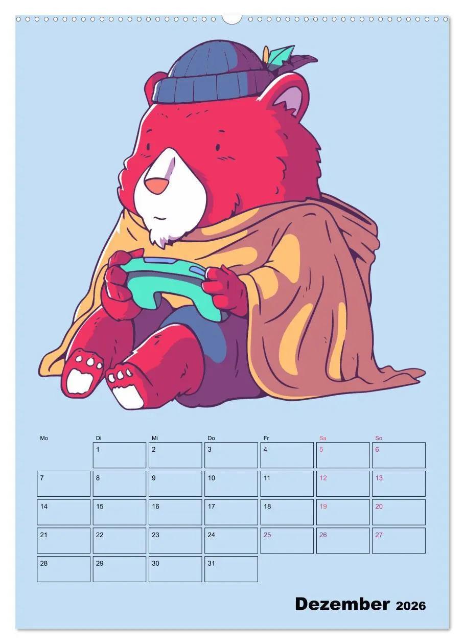Bild: 9783516295306 | Lustige Gamer Tiere (Wandkalender 2026 DIN A2 hoch), CALVENDO...