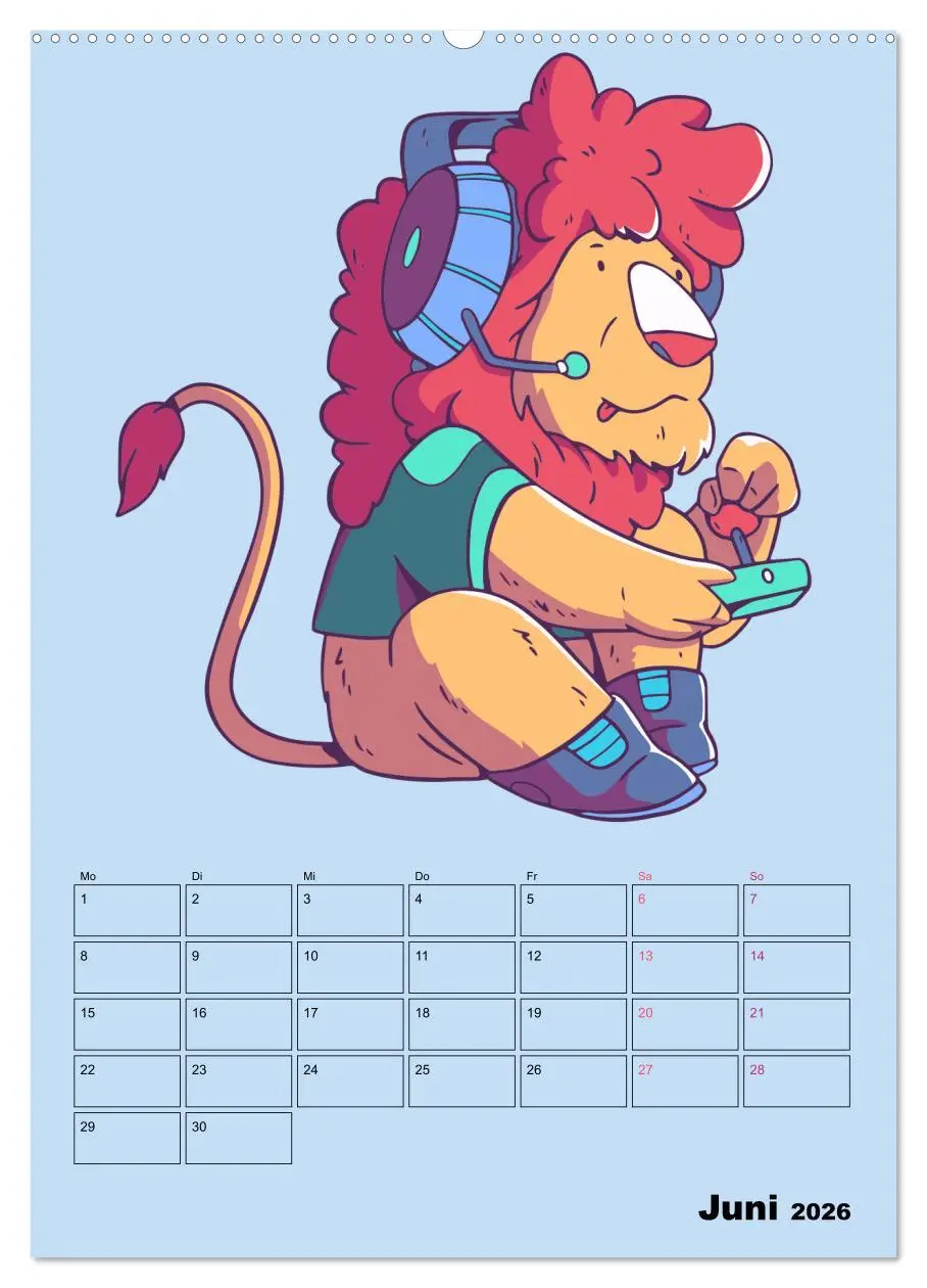 Bild: 9783516295306 | Lustige Gamer Tiere (Wandkalender 2026 DIN A2 hoch), CALVENDO...