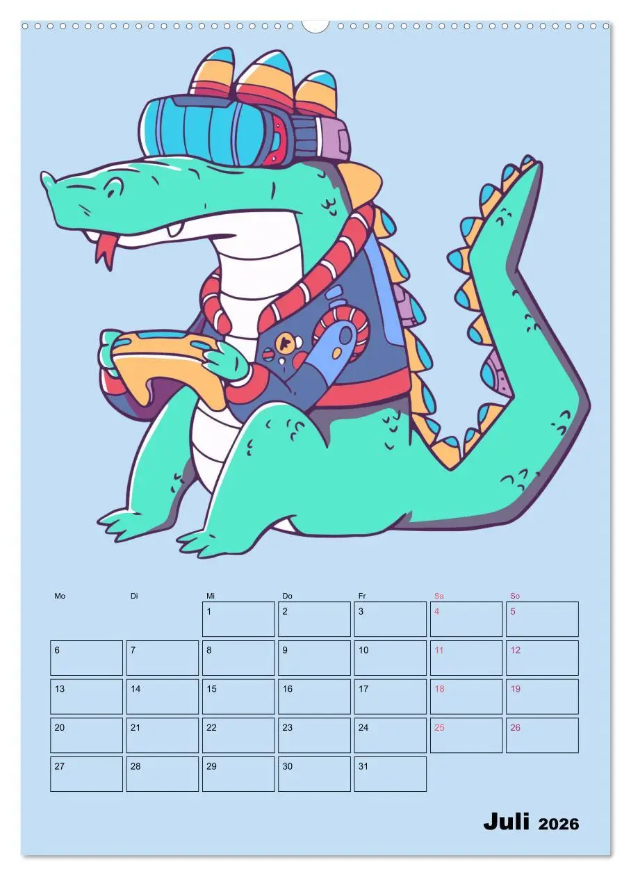 Bild: 9783516295306 | Lustige Gamer Tiere (Wandkalender 2026 DIN A2 hoch), CALVENDO...